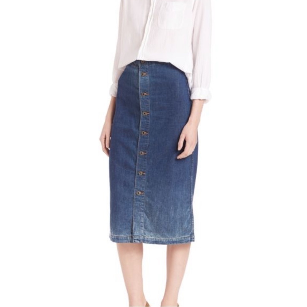 AG Adriano Goldschmied Thea Calf Length Jean Skirt Size 31R